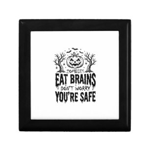 Zombies Eat Brains Funny Halloween Vector Design_1 Gift Box