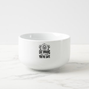 Zombies Eat Brains Funny Halloween Vector Design_1 Soup Mug