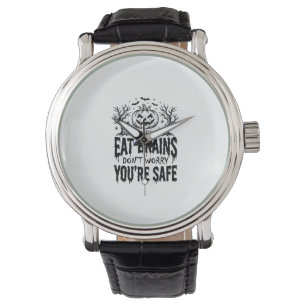Zombies Eat Brains Funny Halloween Vector Design_1 Watch