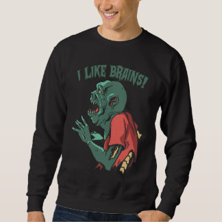 Zombies Eat Brains Halloween Boys Kids Zombie Sweatshirt