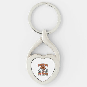 Zombies Eat Brains Halloween Brain Fork Knife_1 Keychain