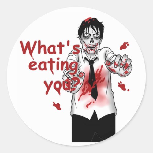 Zombies Eating Classic Round Sticker