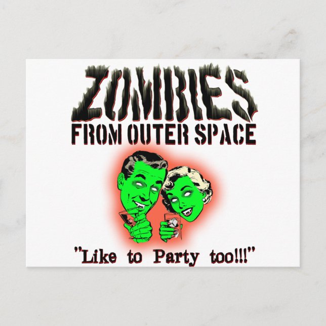 Zombies From Outer Space! Postcard (Front)