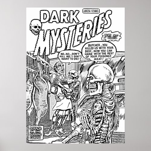 Zombies Horror Comics Art Coloring Poster