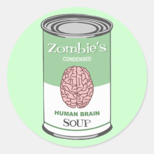 Zombie's Human Brain Soup Classic Round Sticker