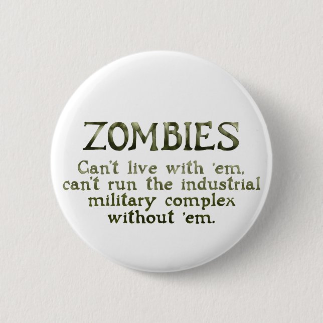 Zombies Industrial Military Complex Button (Front)