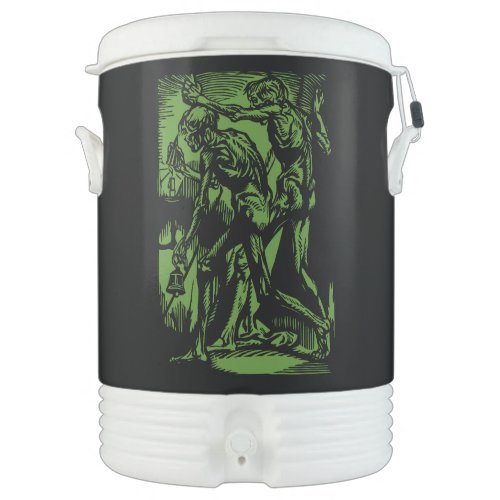 Zombies Inside Halloween Jack_o_Lantern Green Beverage Cooler