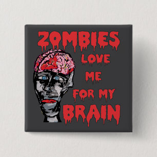 Zombies Love Brain Button