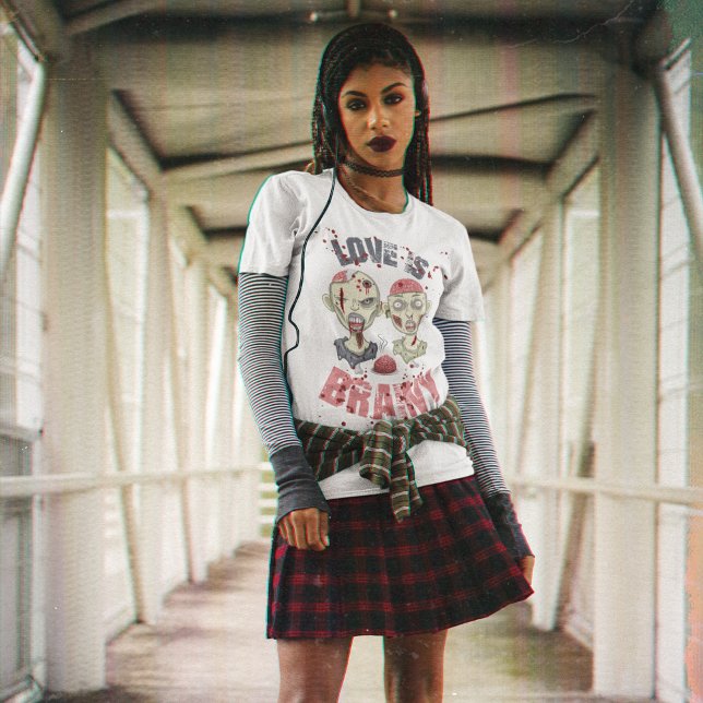 Zombies Love Is Brainy – Funny Halloween T-Shirt (Creator Uploaded)