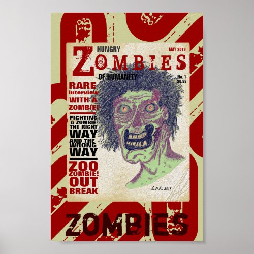 Zombies Magazine Mini Poster
