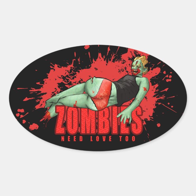 Zombies Need Love Sticker (Front)