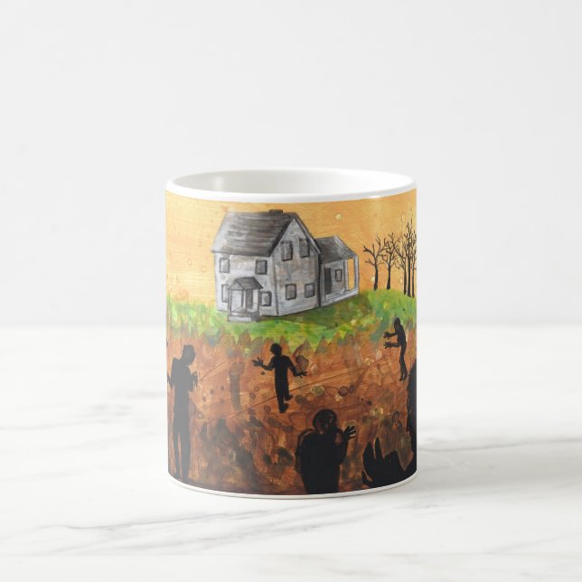 Zombies on a Farm living dead art coffee mug (Center)