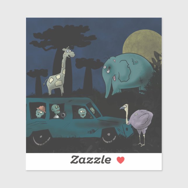 Zombies on Safari  Sticker (Sheet)