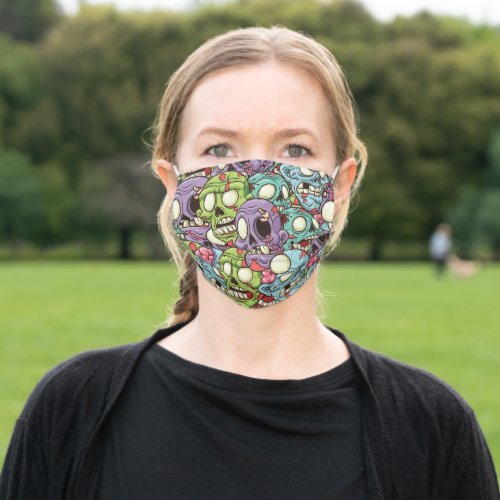 Zombies Pattern Covid 19 Coronavirus Quarantine Adult Cloth Face Mask