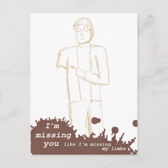 Zombies Postcard - "I'm missing you..." (Front)