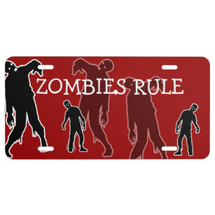 Zombies Rule License Plates