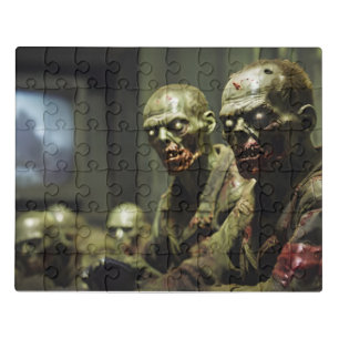  zombies watching Russian tv propaganda Jigsaw Puzzle