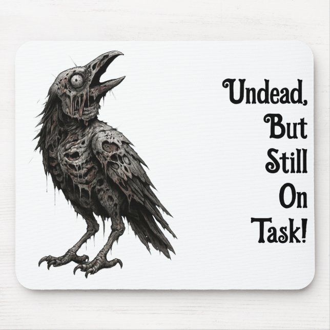 Zombified Crow Mouse Pad (Front)