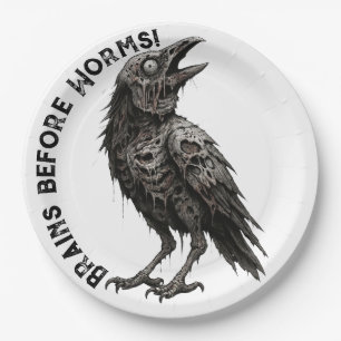Zombified Crow Paper Plates