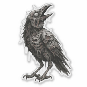 Zombified Crow Sticker