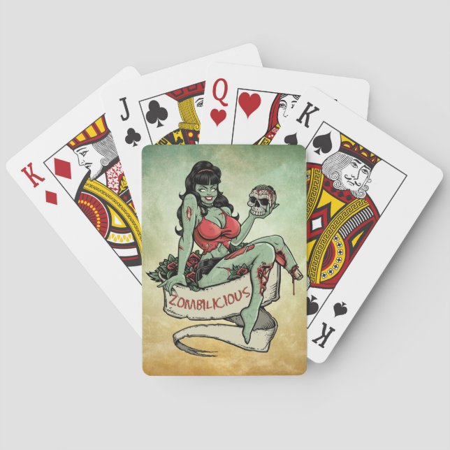 Zombilicious Zombie Girl Poker Cards (Back)