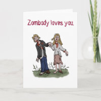 Zombody loves you - Zombie love greeting card. Card