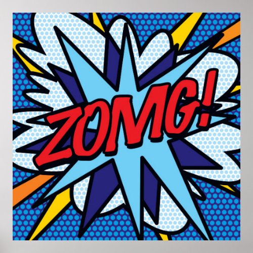 ZOMG Fun Retro Comic Book Pop Art Poster