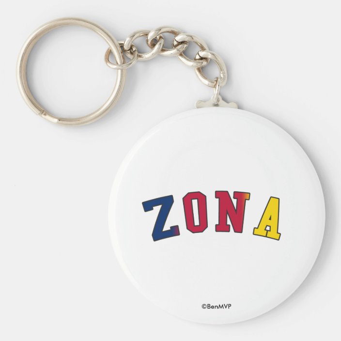 Zona in State Flag Colors Key Chain