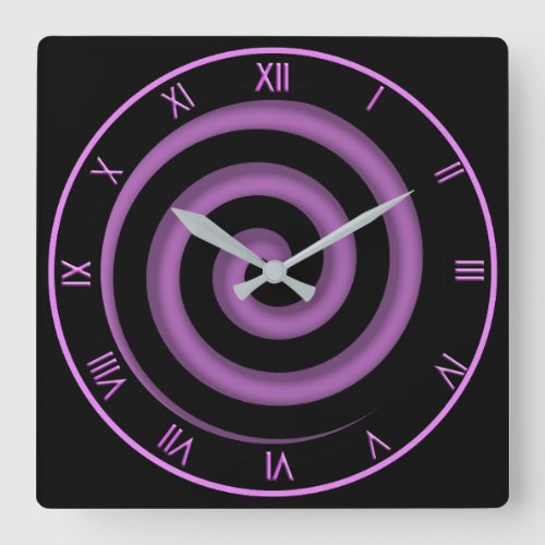Zone Black and Lavender  Spiral Wall Clock