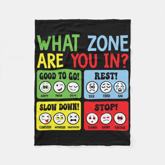Zone Of Regulation For School Counselor Mental Hea Fleece Blanket (Front)