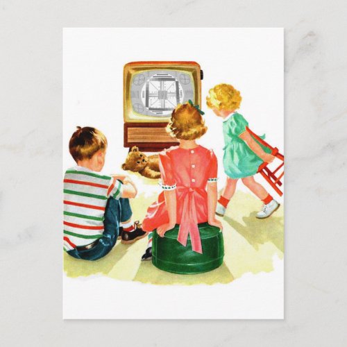 Zoned Kids TV Set Test Pattern  Postcard