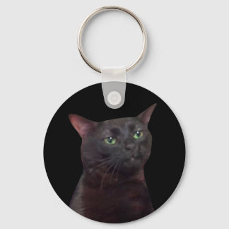 Zoned Out Cat Meme Double Sided Keychain