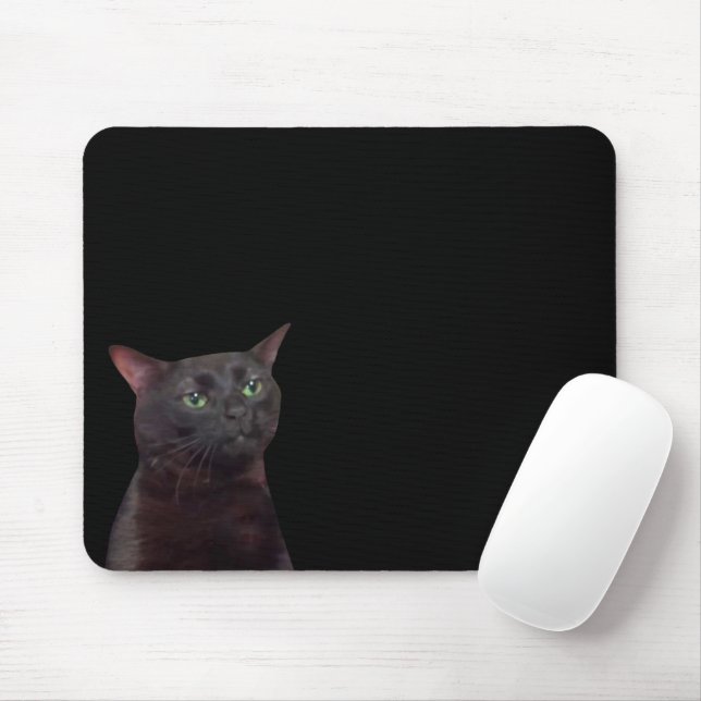 Zoned Out Cat Meme Mouse Pad (With Mouse)