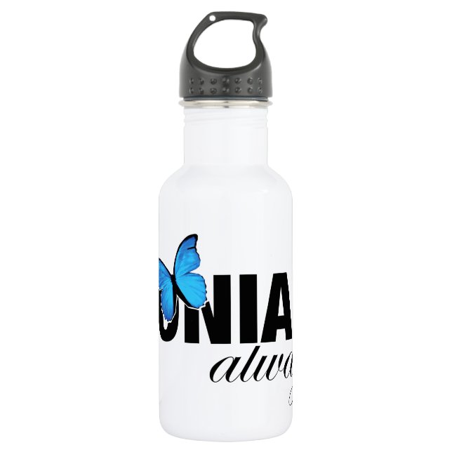 Zonian Always with Butterfly Water Bottle (Front)