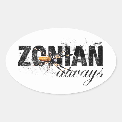 Zonian Always with Spider Oval Sticker