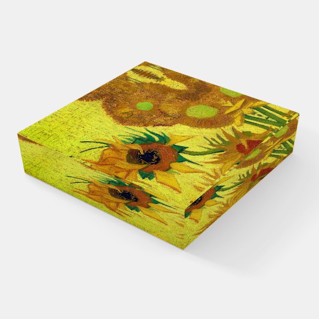 Zonnebloemen - detail (Van Gogh) Paperweight (Angled)