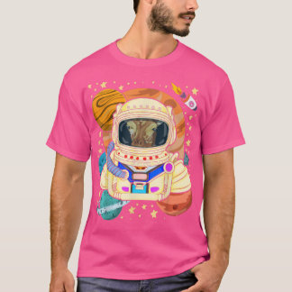 Zoo Animal Africa Giraffe Space Scientist Rockets  T-Shirt