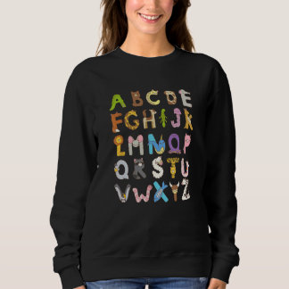 Zoo Animal Alphabe ABCs Learning For Boys Girls Ki Sweatshirt
