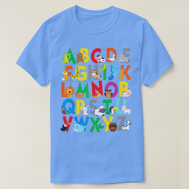 Zoo Animal Alphabet Shirt ABCs Learning for boys g (Design Front)