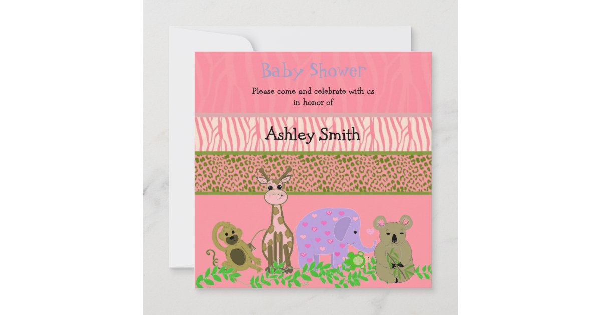 Zoo Animal Baby Shower Invitation Zazzle
