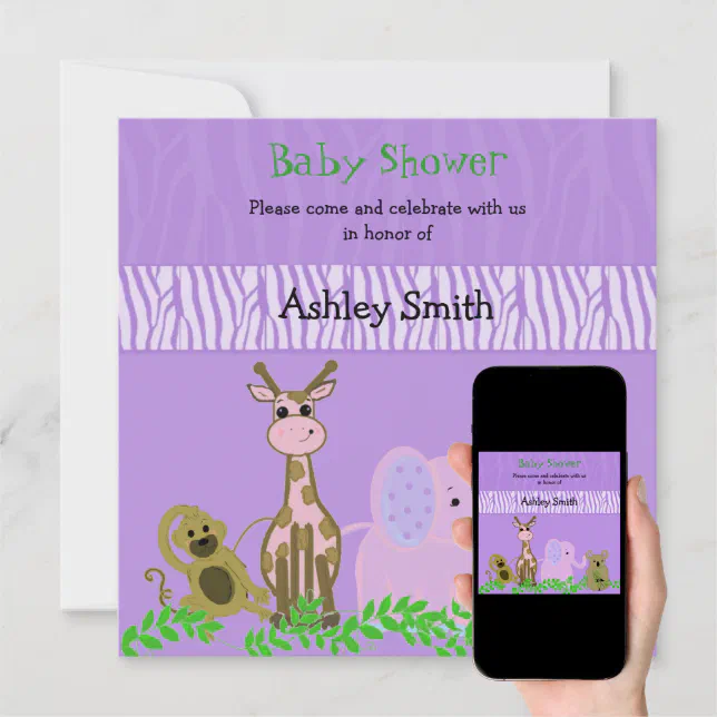 Zoo Animal Baby Shower Invitation Zazzle