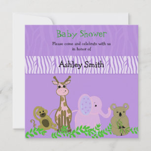 Zoo Animal Baby Shower Invitation