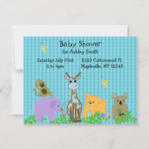 Zoo Animal Baby Shower Invitation