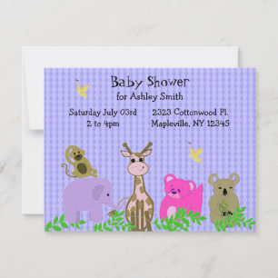 Zoo Animal Baby Shower Invitation