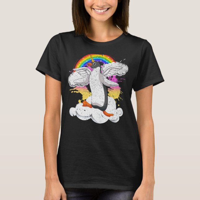Zoo Animal Bird Penguincorn Rainbow Magical Pengui T-Shirt (Front)