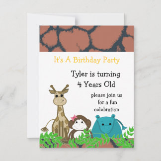 Zoo Animal Birthday Invitation