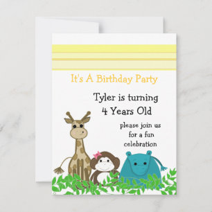 Zoo Animal Birthday Invitation