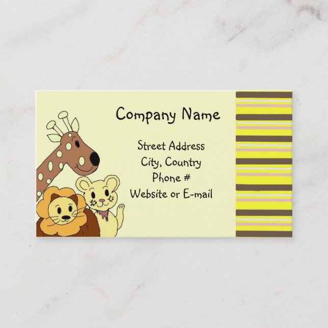 Zoo Animal Business Card (Front)