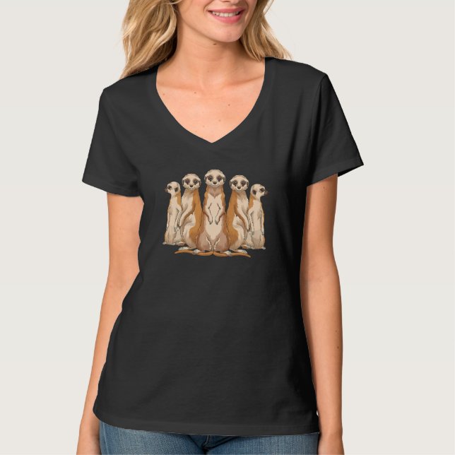 Zoo Animal  Cute Meerkats Africa Safari Meerkat T-Shirt (Front)