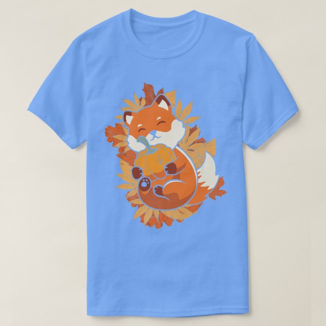 Zoo Animal Fo Autumn Falling Leaves Forest Animal  T-Shirt (Design Front)